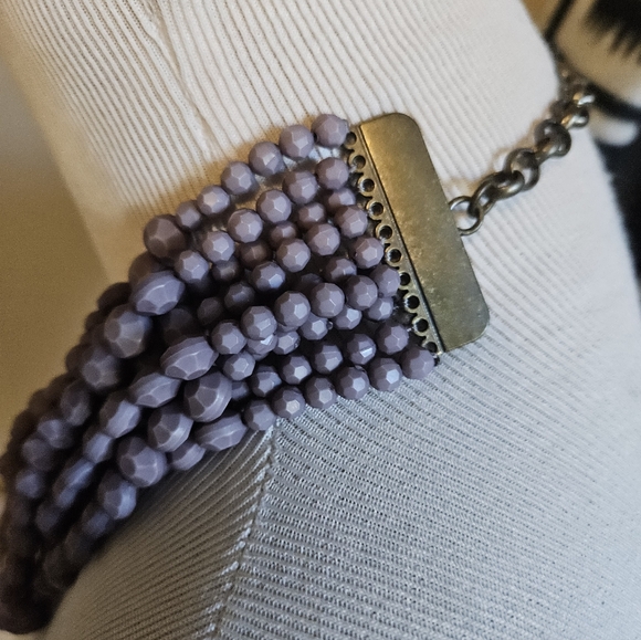Zenzii Multi Stranded Elegant Purple Beaded Necklace. - Picture 7 of 8